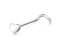 Heart Curved Nose Stud NSKB-836